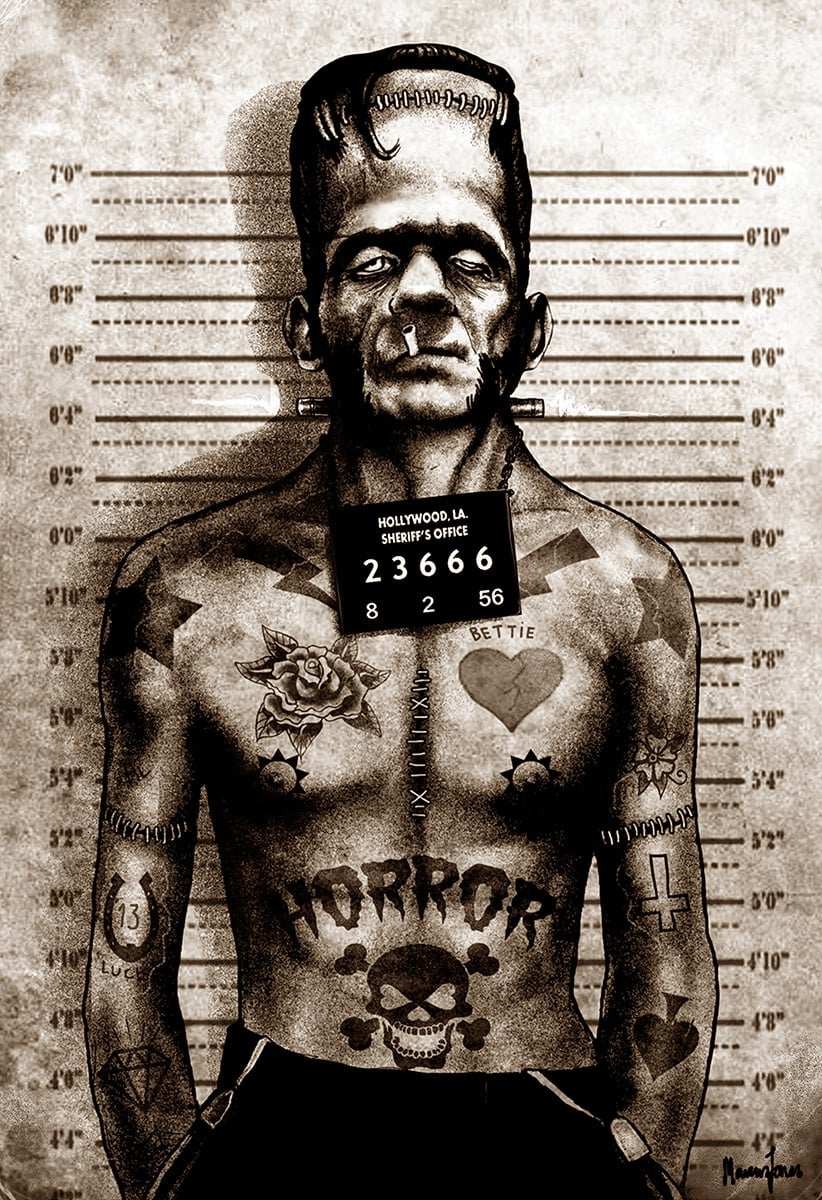 Black Market Art Company Franky Mugshot Print - Black Market Art Company - Flyclothing LLC