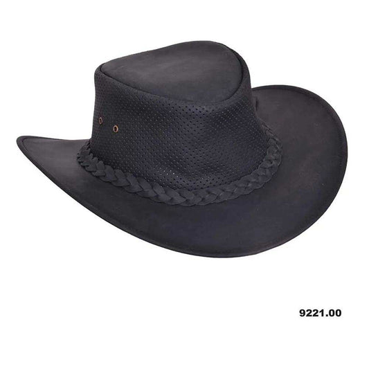 Frontier - Mens Premium Leather Cowboy Hat - Unik Just for Bikers - Flyclothing LLC
