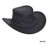 Frontier - Mens Premium Leather Cowboy Hat - Unik Just for Bikers - Flyclothing LLC