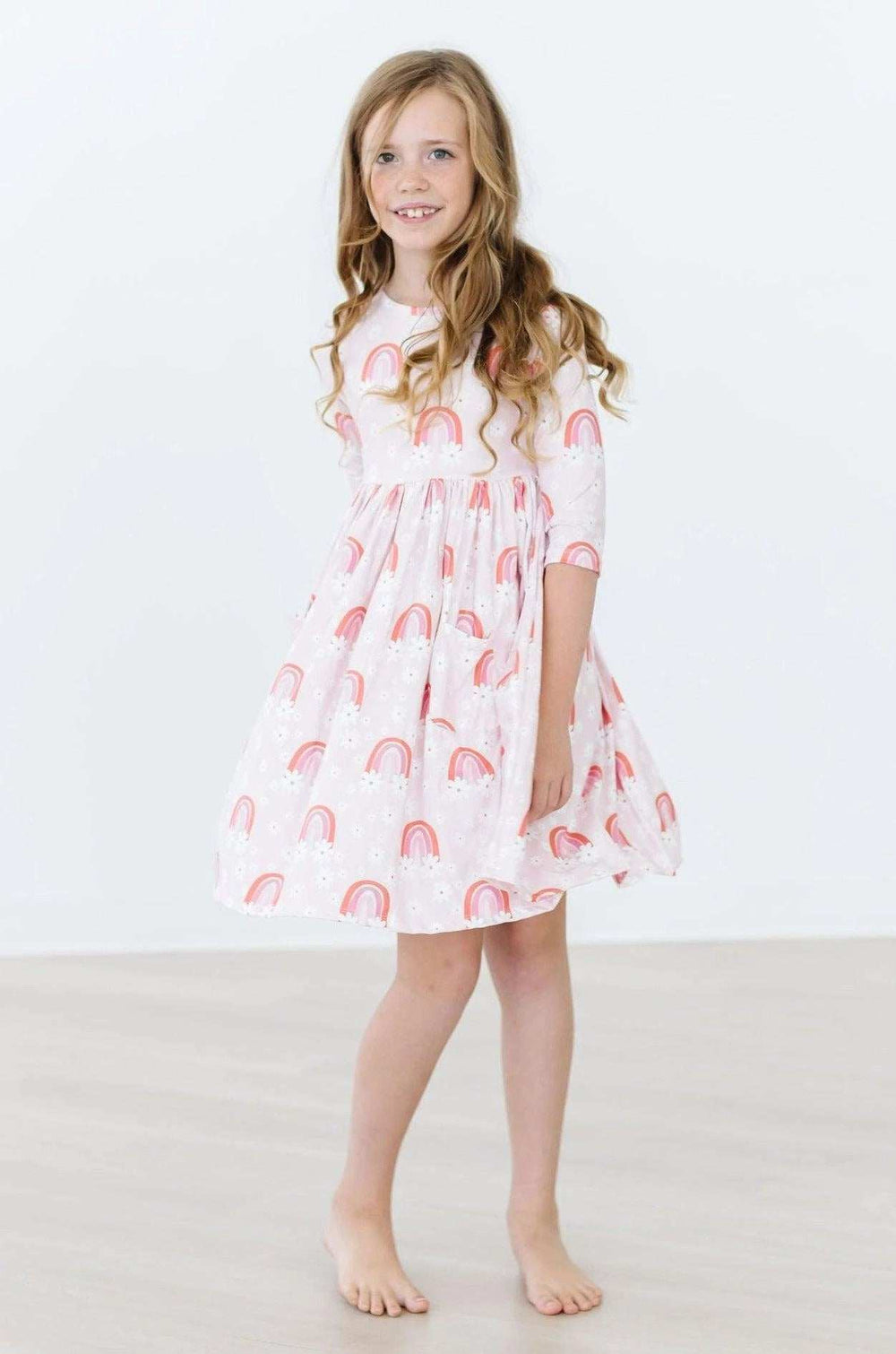 Fun & Flowers 3/4 Sleeve Pocket Twirl Dress - Mila & Rose ® - Flyclothing LLC