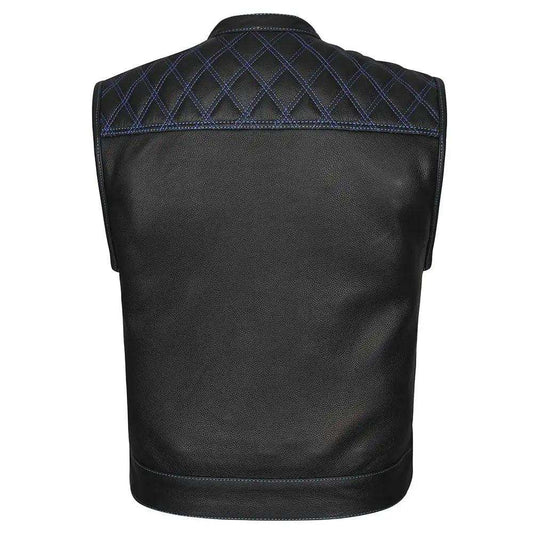 Diamond Fury - Club Vest (Blue) - GoLeather - Flyclothing LLC