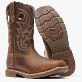 Georgia Boot Core 37 Western 11" Steel Toe Waterproof Pull-On Work Boot-brown-gb00692