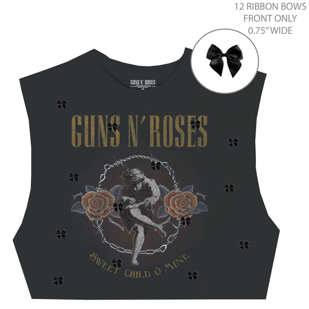 Guns N Roses Black Bow Crop Top - Guns N Roses - Flyclothing LLC