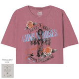 Guns N Roses-Cross Roses Oversized Crop Tee - Guns N Roses - Flyclothing LLC