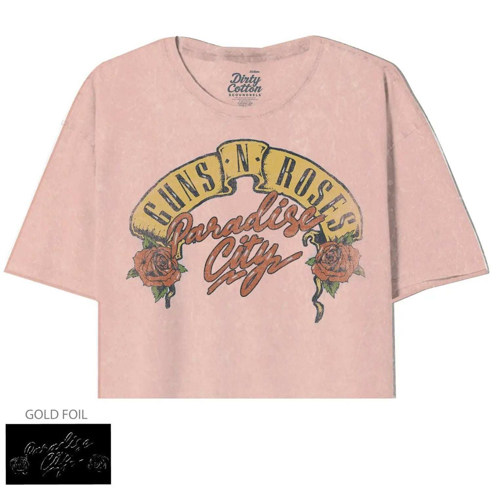 Guns N Roses-Paradise City Roses Oversized Crop Tee - Guns N Roses - Flyclothing LLC