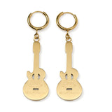 Grand Ole Opry 18K Gold Plated Stainless Steel Guitar Earrings - Cufflinks.com - Flyclothing LLC