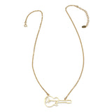 Grand Ole Opry 18K Gold Plated Stainless Steel Guitar Necklace