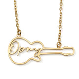 Grand Ole Opry 18K Gold Plated Stainless Steel Guitar Necklace