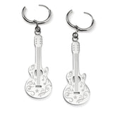 Grand Ole Opry Stainless Steel Silver Guitar Earrings - Cufflinks.com - Flyclothing LLC