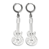 Grand Ole Opry Stainless Steel Silver Guitar Earrings - Cufflinks.com - Flyclothing LLC