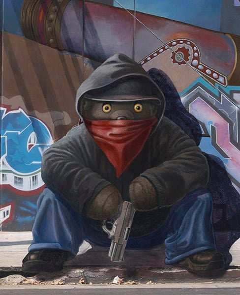 Black Market Art Company Gangsta Teddy Print - Black Market Art Company - Flyclothing LLC