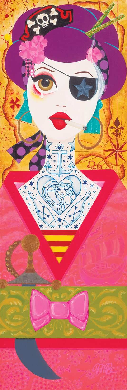 Black Market Art Company Geisha Pirate Print - Black Market Art Company - Flyclothing LLC