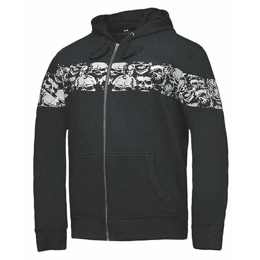 Ghost-Men’s Reflective Skull Graphic Hoodie – Bold Streetwear for Motorcycle Riders - Unik Just for Bikers - Flyclothing LLC