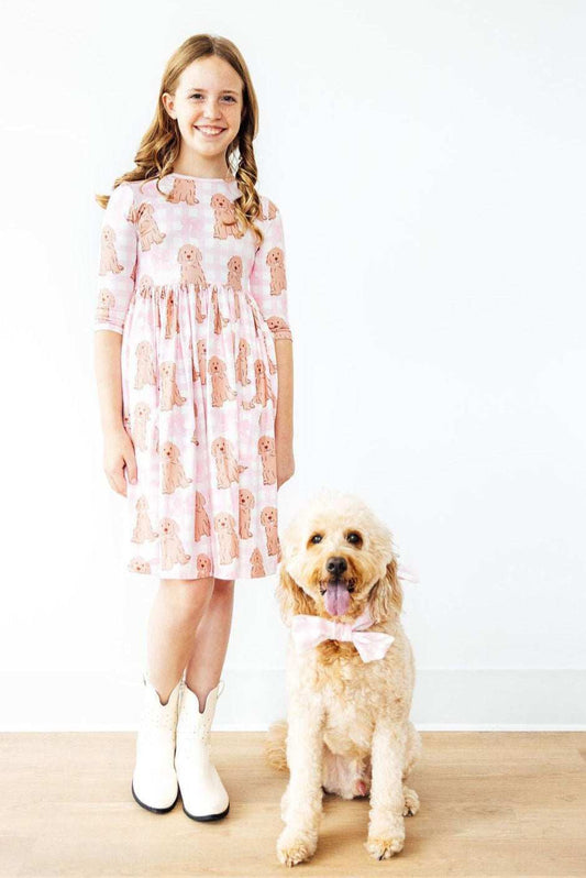 Goldendoodle 3/4 Sleeve Pocket Twirl Dress - Mila & Rose ® - Flyclothing LLC