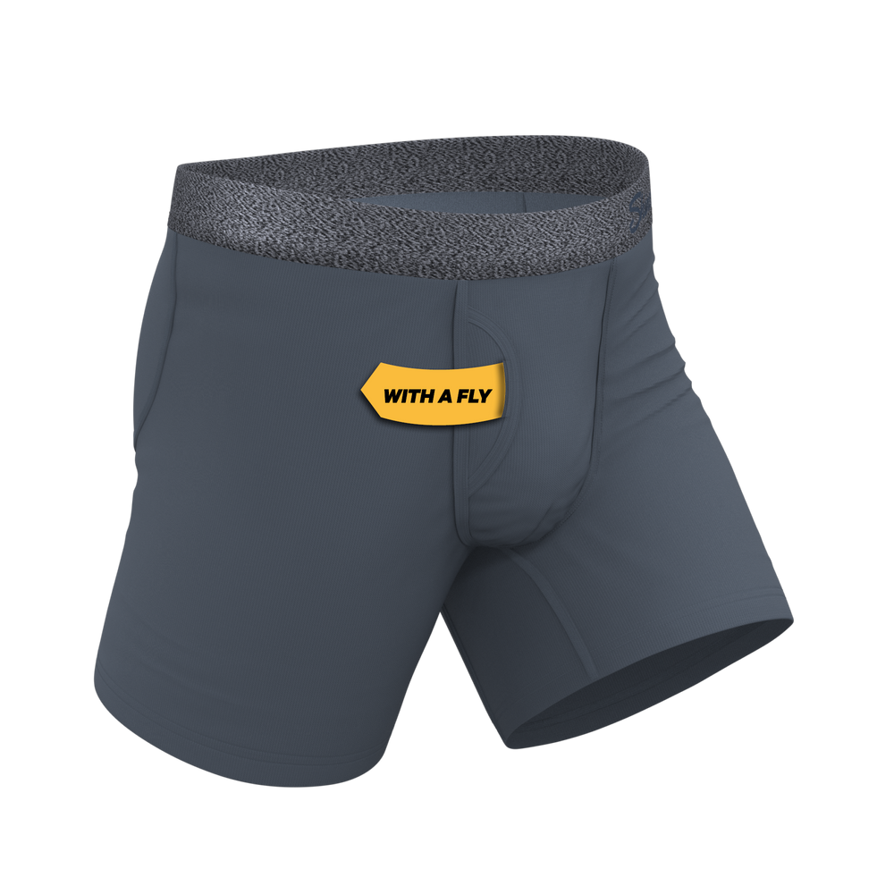 The Graphite | Tonal Grey Ball Hammock® Pouch Underwear With Fly - Shinesty - Flyclothing LLC