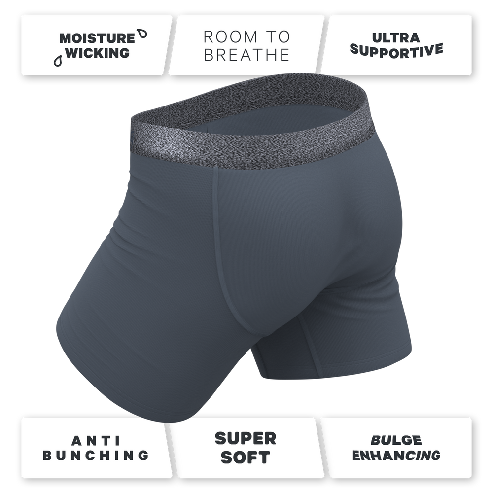 The Graphite | Tonal Grey Ball Hammock® Pouch Underwear With Fly - Shinesty - Flyclothing LLC