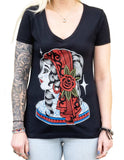 Black Market Art Company Gypsy Love Women's V-Neck T-Shirt - Black Market Art Company - Flyclothing LLC