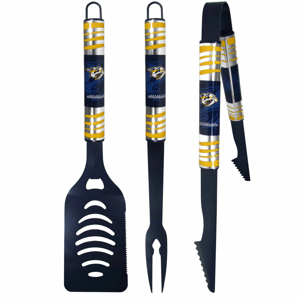 Nashville Predators® 3 pc Color BBQ Tool Set - Nashville Predators - Flyclothing LLC