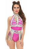 Daisy Corsets Silver Hologram Fringe Mini Skirt - Daisy Corsets - Flyclothing LLC