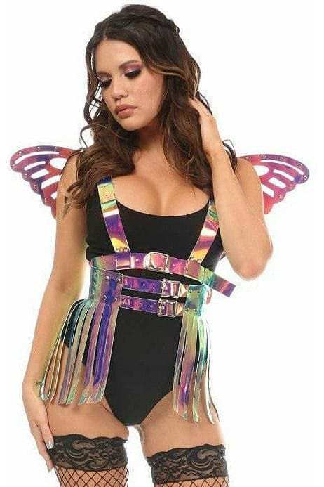 Daisy Corsets Rainbow Gold Holo Large Butterfly Wing Body Harness - Daisy Corsets - Flyclothing LLC