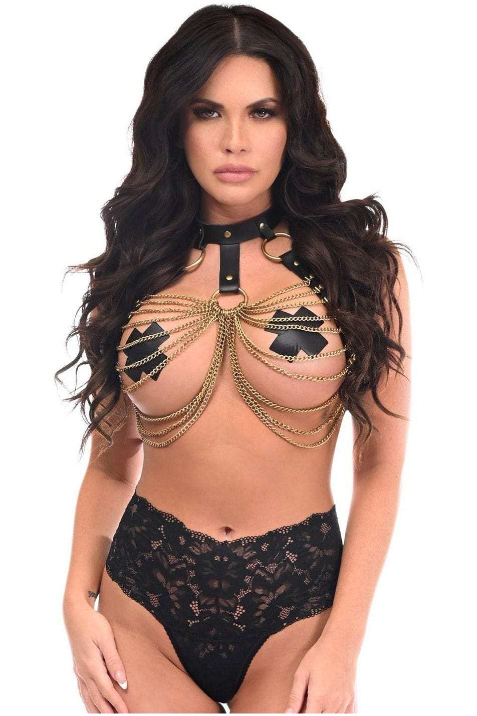 Daisy Corsets Black & Gold Chain Body Harness - Daisy Corsets - Flyclothing LLC