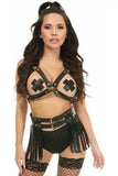 Daisy Corsets Black & Gold Vegan Leather Body Harness - Daisy Corsets - Flyclothing LLC