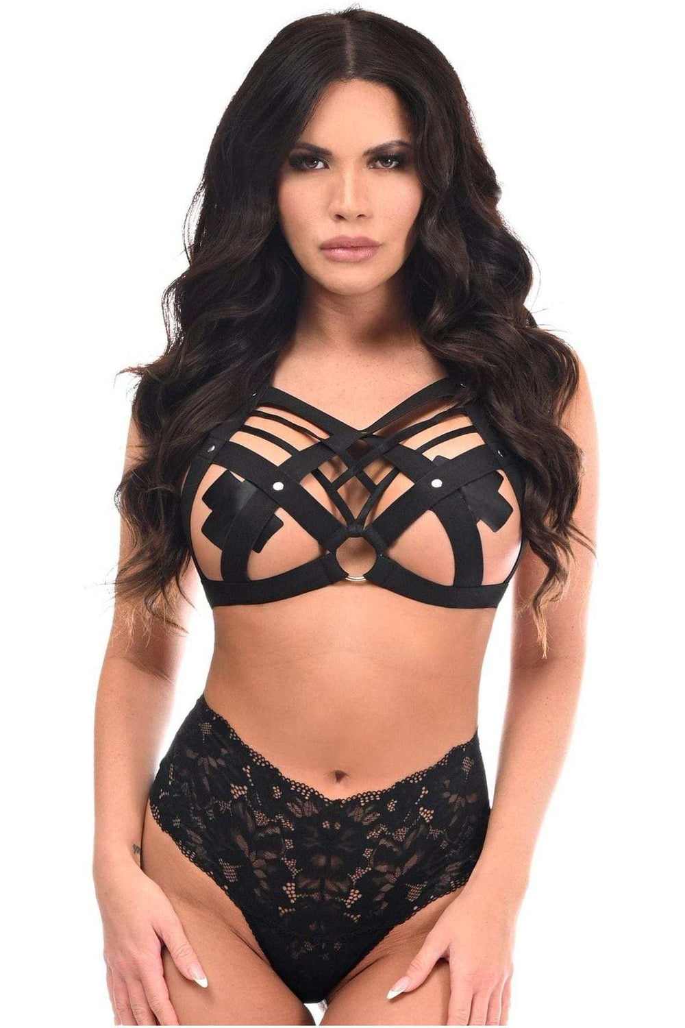 Daisy Corsets BOXED Black Stretchy Body Harness w/Silver Hardware - Daisy Corsets - Flyclothing LLC