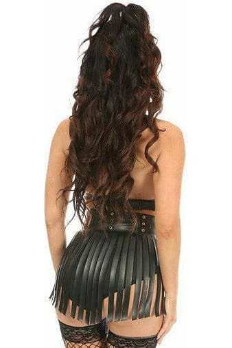 Daisy Corsets Black/Gold Faux Leather Lace-Up Bra Top - Daisy Corsets - Flyclothing LLC