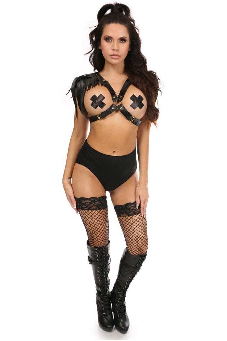 Daisy Corsets Black/Gold Fringe Shoulder Harness - Daisy Corsets - Flyclothing LLC