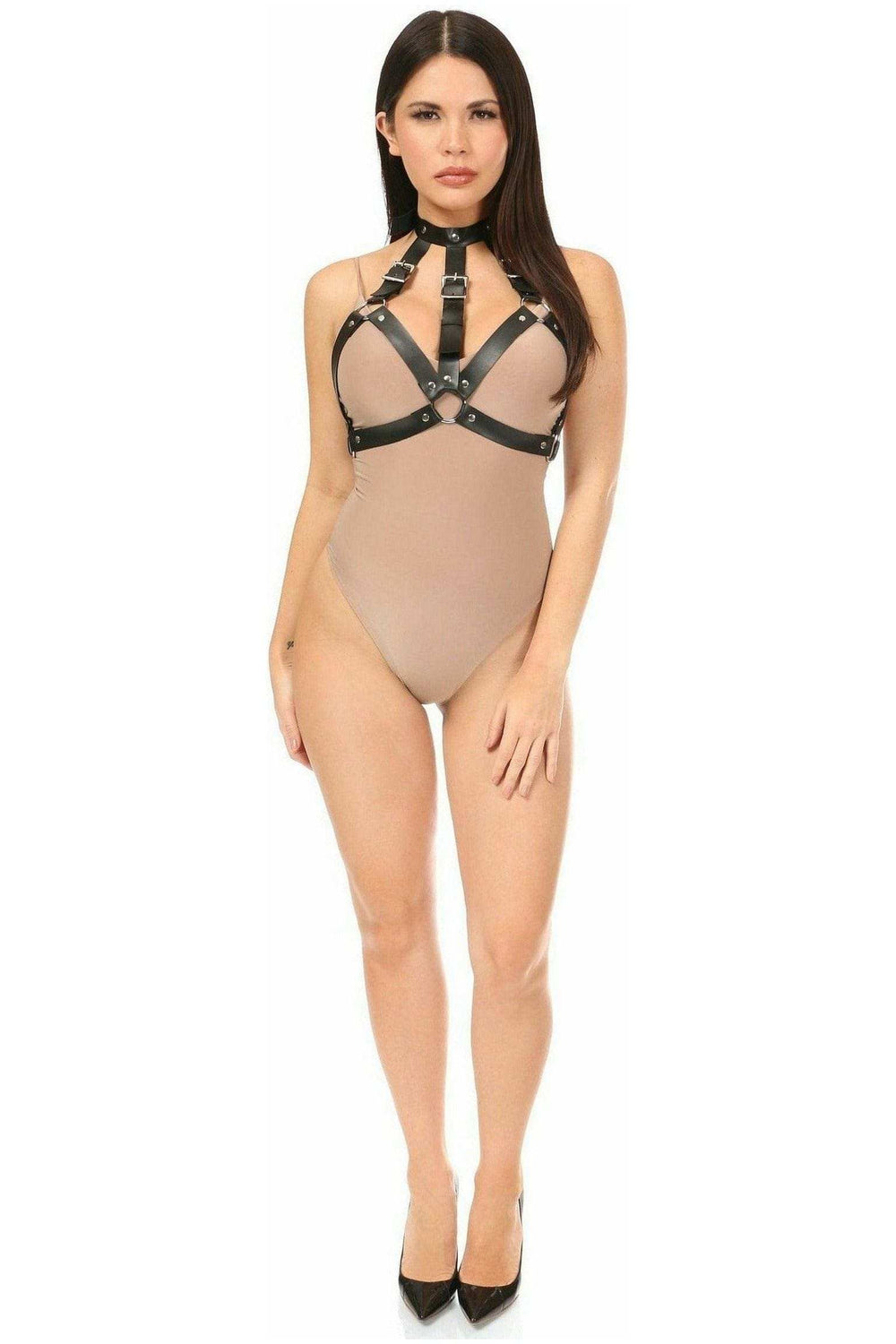 Daisy Corsets Black Vegan Leather Body Harness - Daisy Corsets - Flyclothing LLC