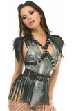 Daisy Corsets Black Vegan Leather Body Harness w/Shoulder Fringe - Daisy Corsets - Flyclothing LLC