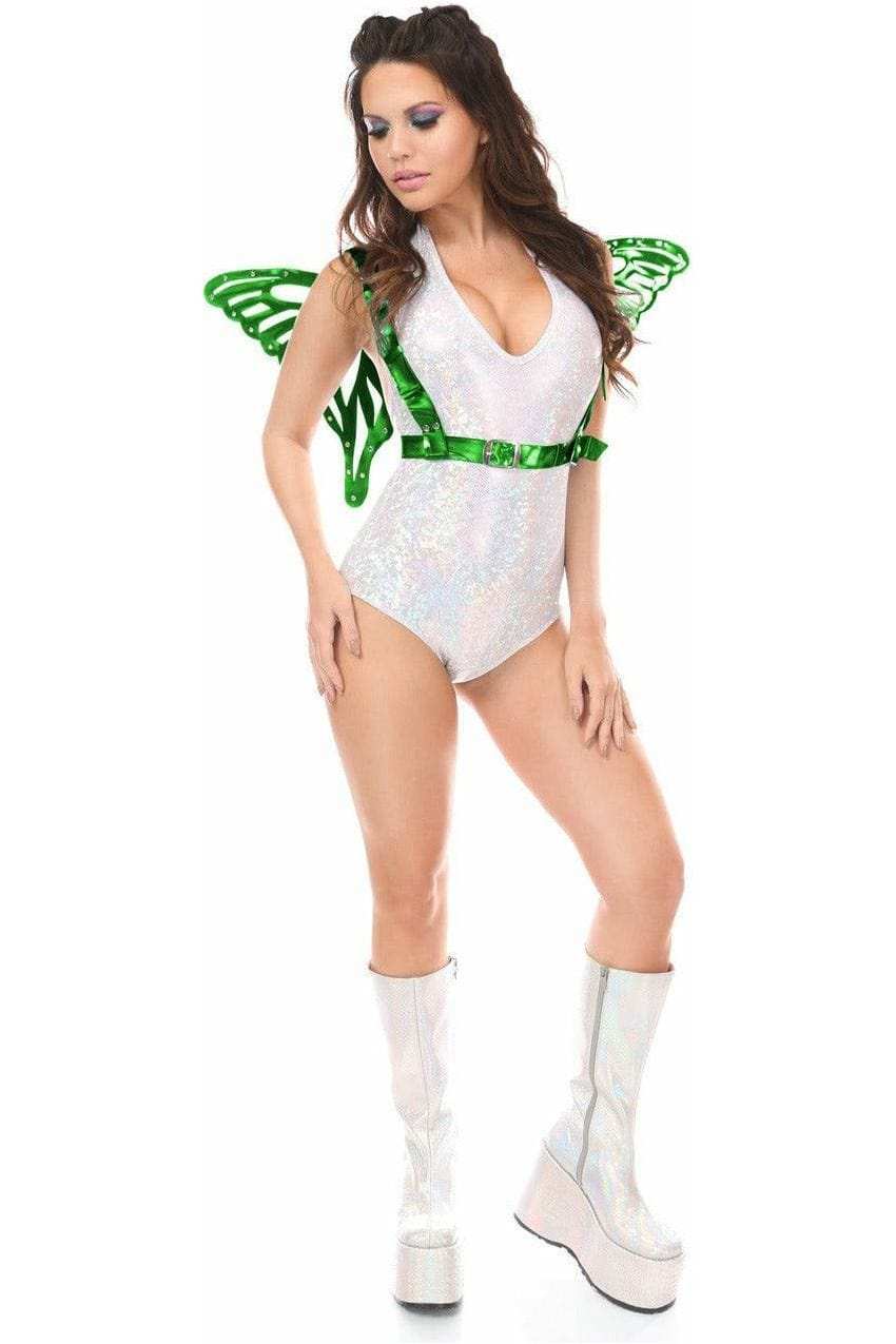 Daisy Corsets Green Holo Large Butterfly Wing Body Harness - Daisy Corsets - Flyclothing LLC