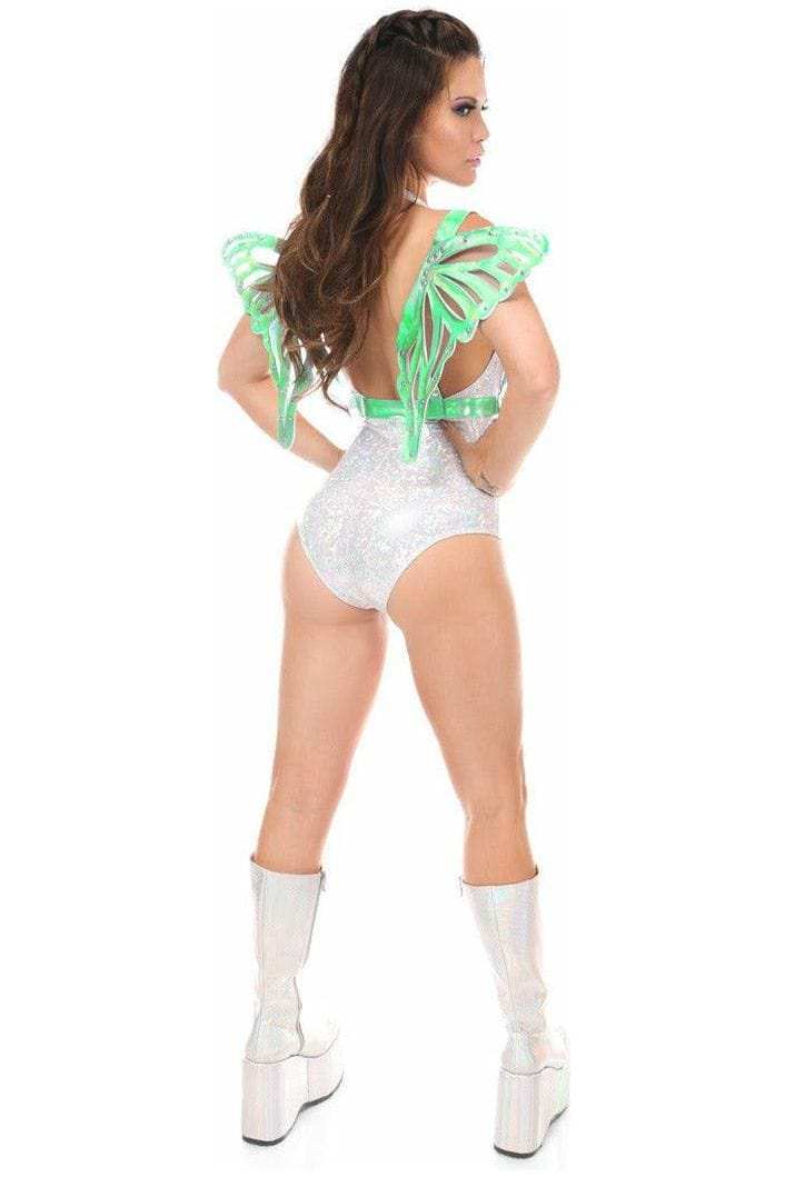 Daisy Corsets Mint Green Holo Large Butterfly Wing Body Harness - Daisy Corsets - Flyclothing LLC