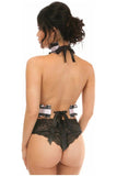 Daisy Corsets Kitten Collection White/Black Lace Double Strap Body Harness - Daisy Corsets - Flyclothing LLC