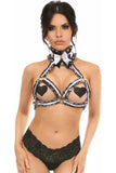 Daisy Corsets Kitten Collection White/Black Lace Bra Top Body Harness - Daisy Corsets - Flyclothing LLC