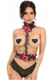 Daisy Corsets Kitten Collection Pink Floral Satin Single Strap Body Harness - Daisy Corsets - Flyclothing LLC