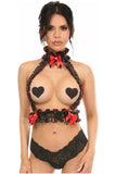 Daisy Corsets Kitten Collection Red Roses Satin Double Strap Body Harness - Daisy Corsets - Flyclothing LLC
