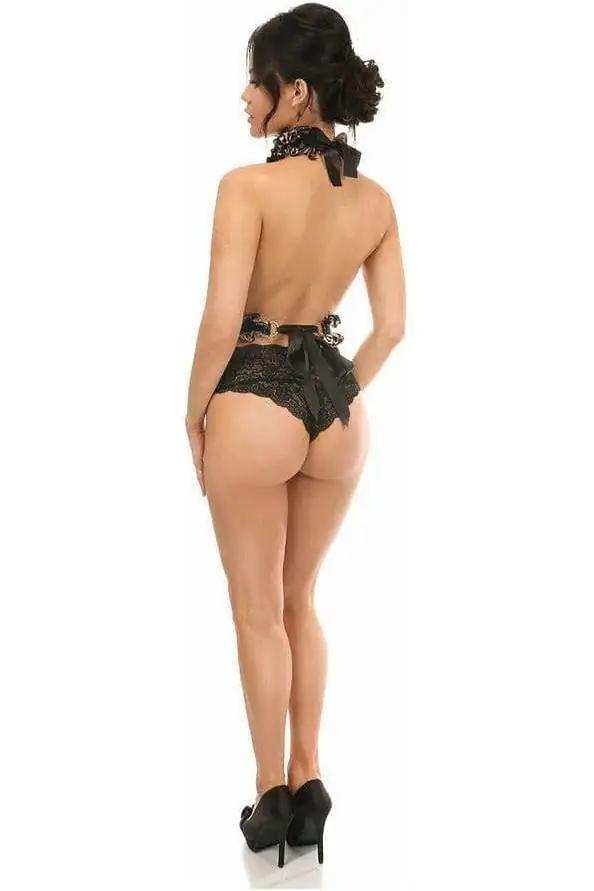 Daisy Corsets Kitten Collection Leopard Velvet Single Strap Body Harness - Daisy Corsets - Flyclothing LLC