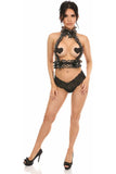 Daisy Corsets Kitten Collection Leopard Velvet Double Strap Body Harness - Daisy Corsets - Flyclothing LLC