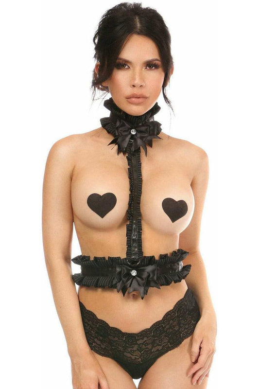 Daisy Corsets Kitten Collection Pinstripe Single Strap Body Harness - Daisy Corsets - Flyclothing LLC
