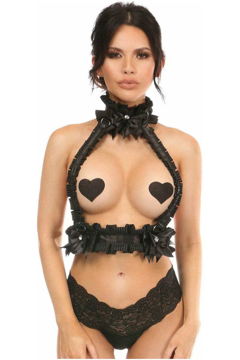 Daisy Corsets Kitten Collection Pinstripe Double Strap Body Harness - Daisy Corsets - Flyclothing LLC