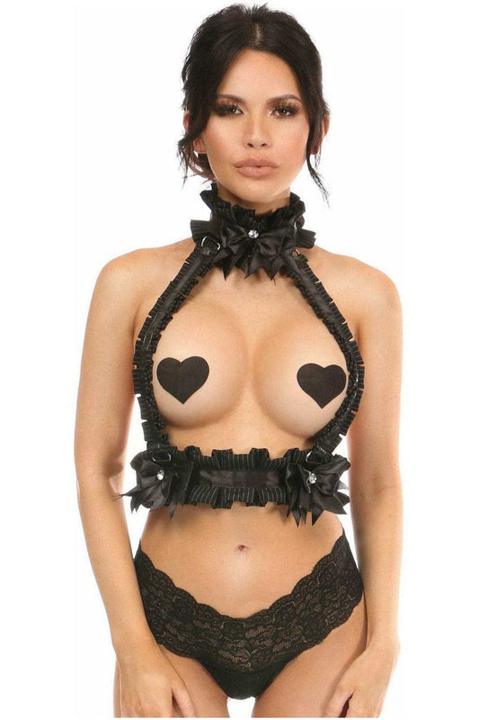 Daisy Corsets Kitten Collection Pinstripe Double Strap Body Harness - Daisy Corsets - Flyclothing LLC