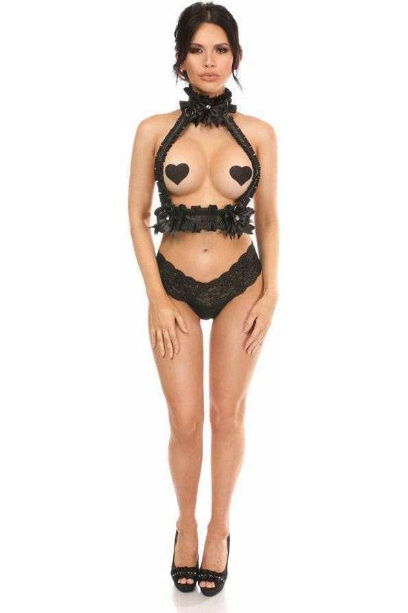 Daisy Corsets Kitten Collection Pinstripe Double Strap Body Harness - Daisy Corsets - Flyclothing LLC