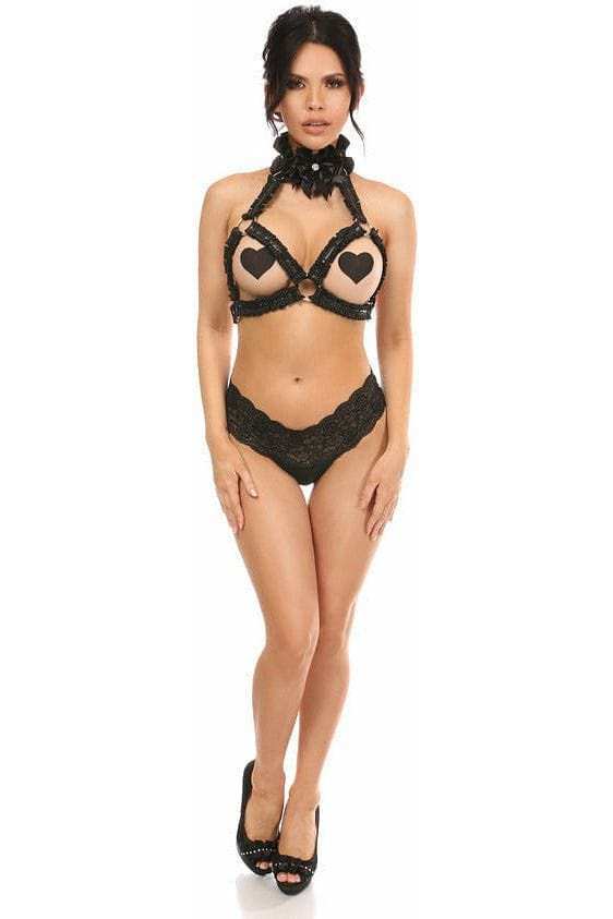 Daisy Corsets Kitten Collection Pinstripe Triangle Top Body Harness - Daisy Corsets - Flyclothing LLC