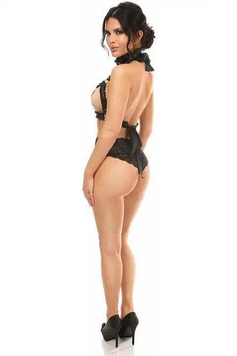 Daisy Corsets Kitten Collection Pinstripe Triangle Top Body Harness - Daisy Corsets - Flyclothing LLC