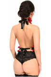 Daisy Corsets Kitten Collection Red Velvet & Faux Leather Single Strap Body Harness - Daisy Corsets - Flyclothing LLC