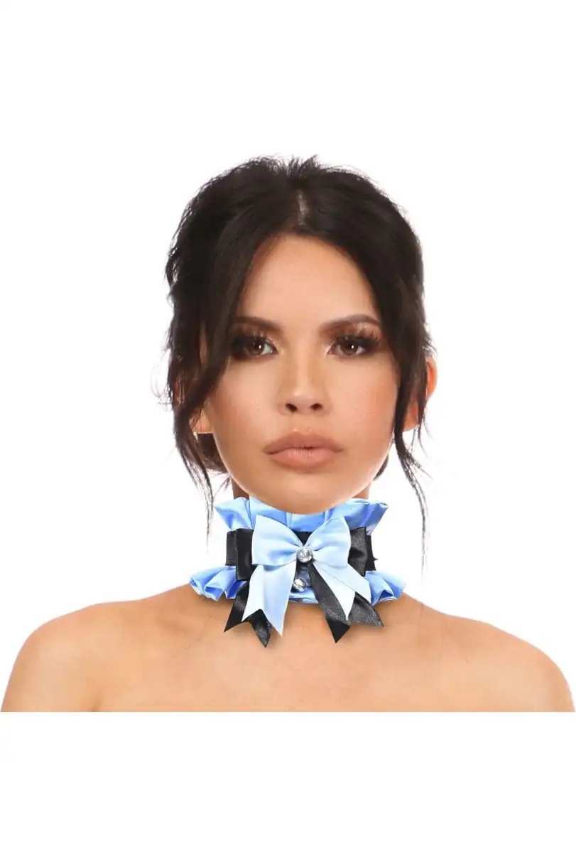 Daisy Corsets Kitten Collection Blue/Black Choker - Daisy Corsets - Flyclothing LLC