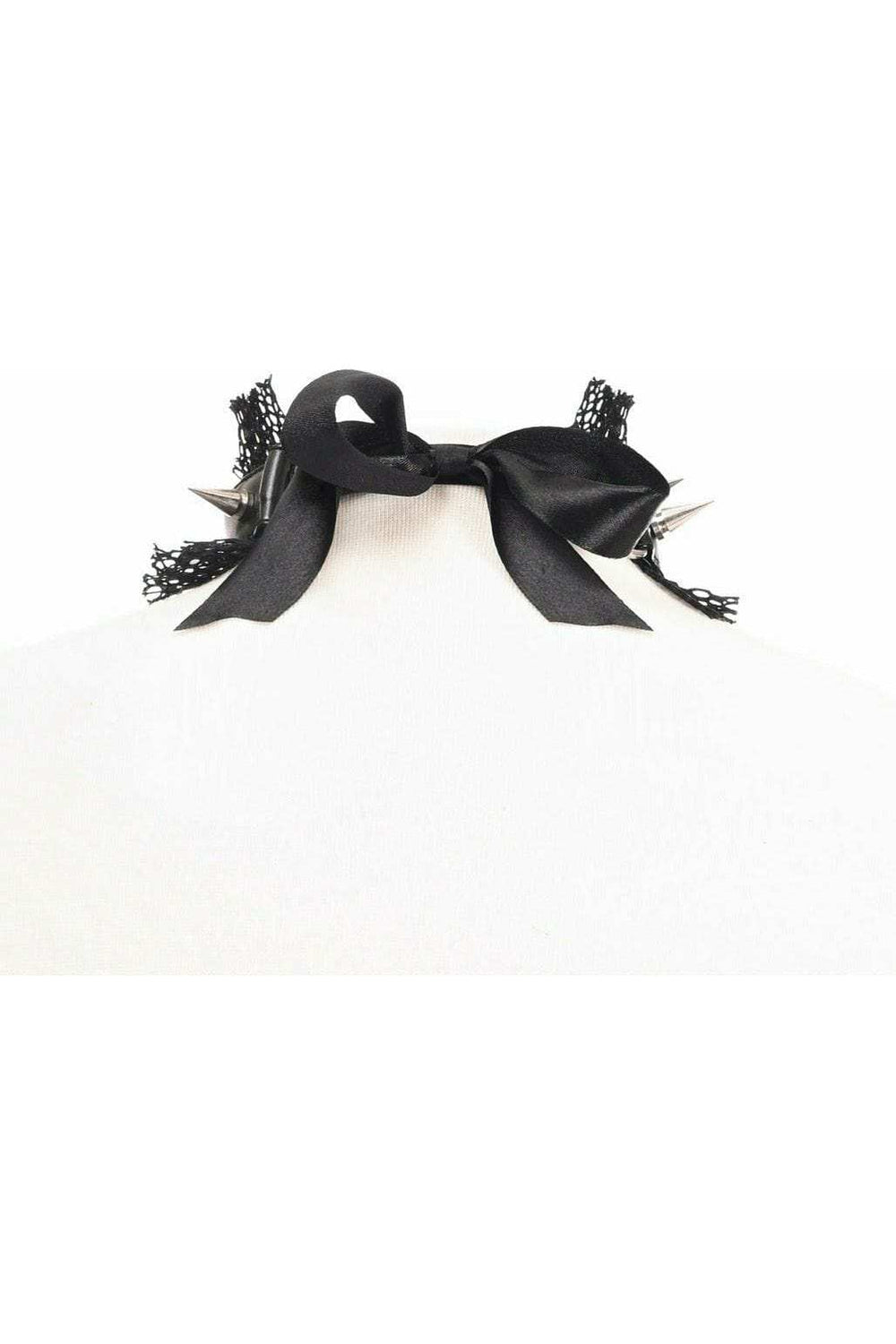 Daisy Corsets Kitten Collection Black Fishnet Spike Choker - Daisy Corsets - Flyclothing LLC