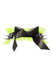 Daisy Corsets Kitten Collection Neon Green/Black Fishnet Spike Choker - Daisy Corsets - Flyclothing LLC