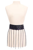 Daisy Corsets Black Faux Leather & Purple Metallic Chain Fringe Skirt - Daisy Corsets - Flyclothing LLC